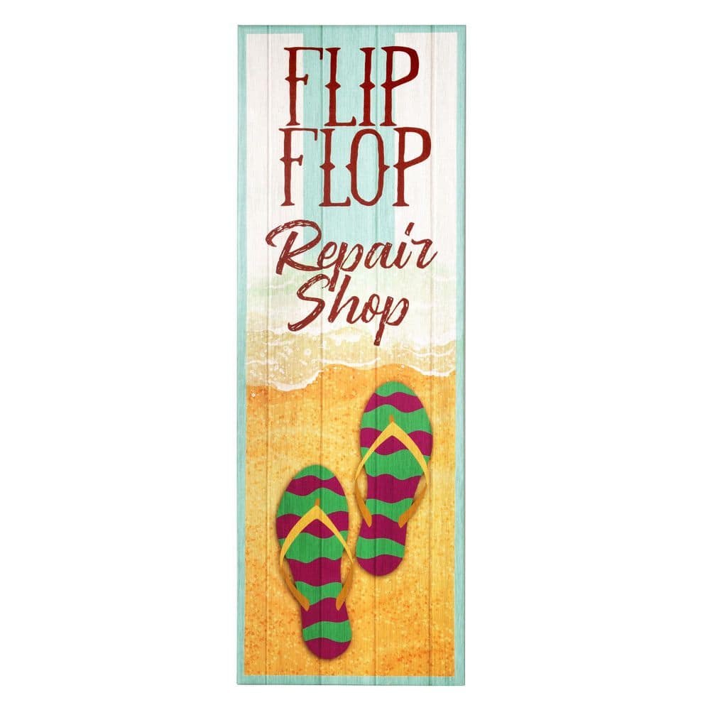 "Outdoor Canvas Wall Art, Flip Flop Repair Shop Beach Design for Patio, Porch & Backyard, 16 in. x 48""" price history on PriceWatchPro