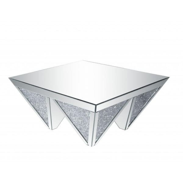 HomeRoots 37 in. Square Mirrored Coffee Table