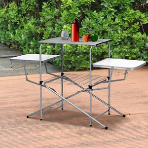 1-Piece Metal Outdoor Living Camp Folding Table