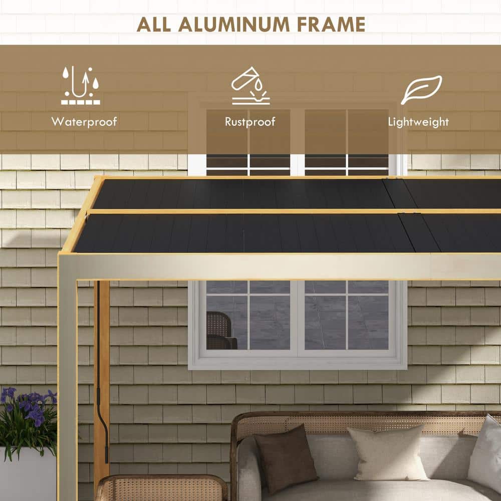 13 Ft. W x 10 Ft. D Aluminum Pergola with Adjustable Canopy