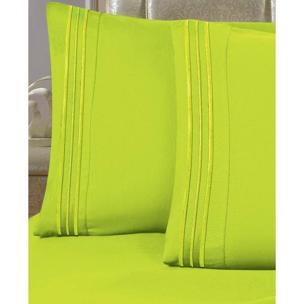 Elegant Comfort 4 Piece Lime Solid, California King Bed Sheets Nz
