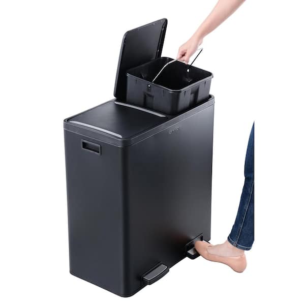 30 Gallon Dual Multi Compartments Trash & Recycling Bin