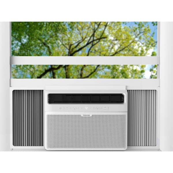 10,000 BTU 115-Volt Smart Wi-Fi Touch Control Window Air Conditioner with Remote for up to 450 sq. ft. in White