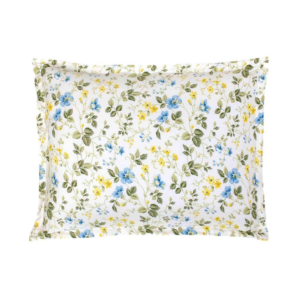 King Blue and Yellow Floral Cotton Duvet Cover Set