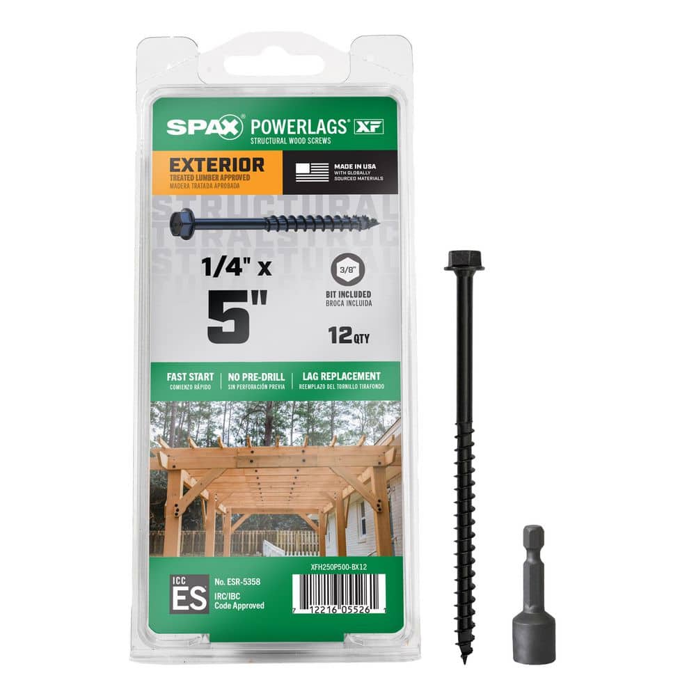 5/16 in. x 4 in. Black Powerlags Exterior T40 T-Star Pancake Head Structural Wood Lag Screws (50 pcs) price history on PriceWatchPro