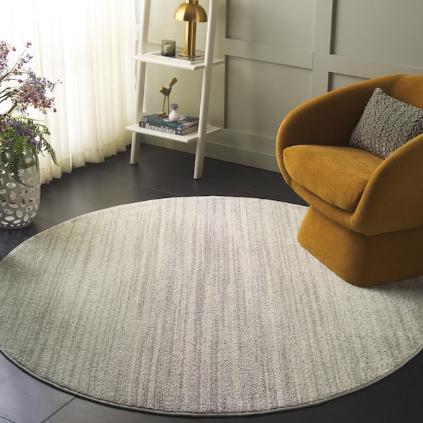 Adirondack 6 ft. x 6 ft. Sage/Gray Gradient Transitional Round Area Rug
