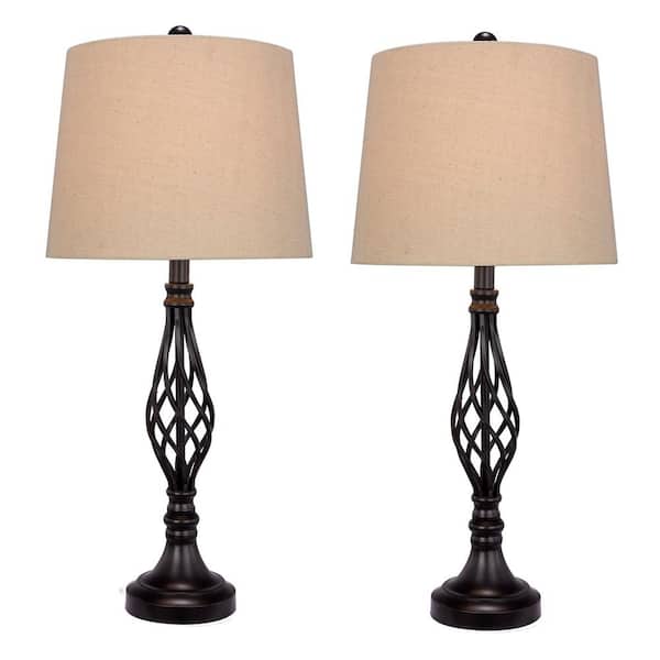 Fangio Lighting Two 27 in. Black Metal Table Lamps For The Price Of One