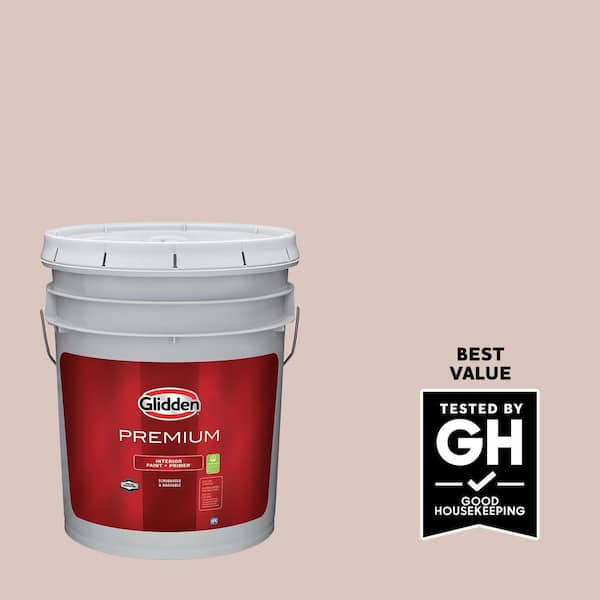 Glidden Premium 5 gal. PPG1016-3 Cheerful Heart Semi-Gloss Interior Latex Paint