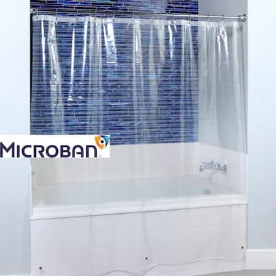 Slipx Solutions 82 In X 74 Mildew, Clear Shower Curtain