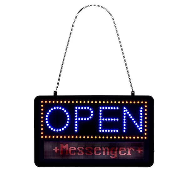 22 in. x 13 in. LED Programmable Message Board Open Sign