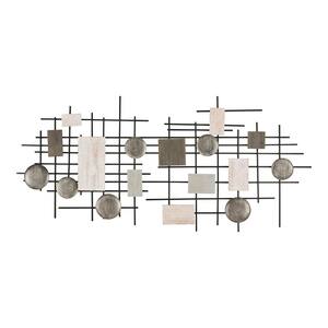 Modern Metal and Wood Dimensional Wall Art  (48 in. W x 22 in. H)