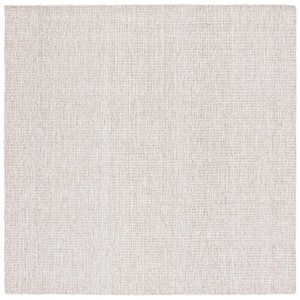 Martha Stewart Ivory/Gray 6 ft. x 6 ft. Muted Marle Solid Square Area Rug