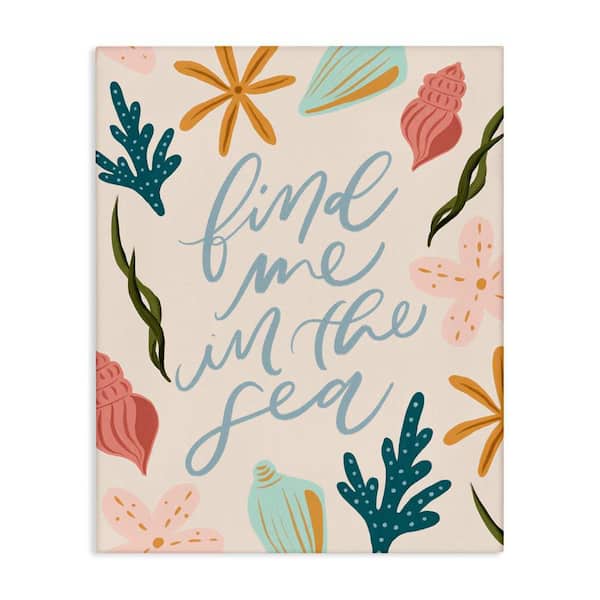 Stupell Industries Find Me In The Sea by Isabela Schielke Unframed Coastal Graphic Art Print 30 in. x 24 in.