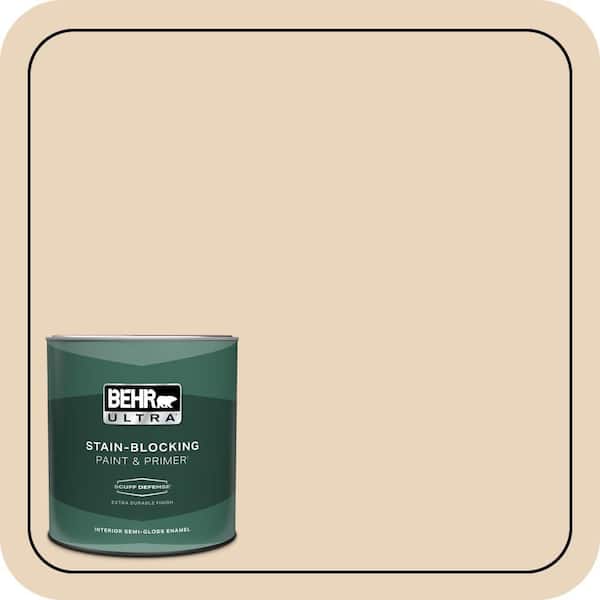 BEHR ULTRA 1 qt. #N280-2 Writers Parchment Extra Durable Semi-Gloss Enamel Interior Paint & Primer