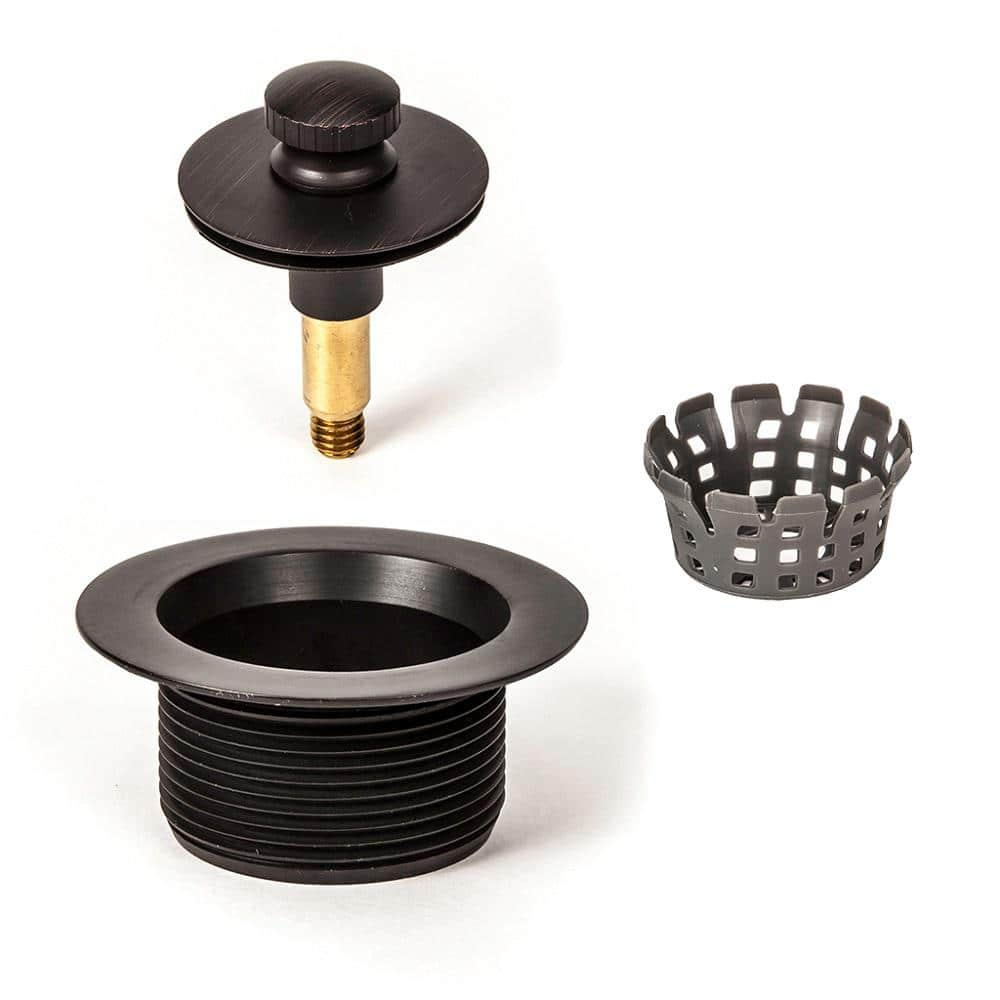 Jaclo 541-ORB Lift and Turn Drain Strainer with Round No Hole Faceplate, Oil Rubbed Bronze