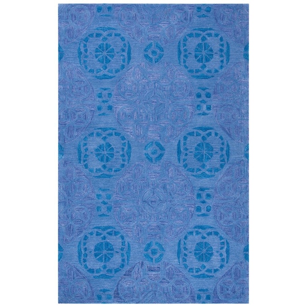 Wyndham 6 ft. x 9 ft. Blue Floral Area Rug