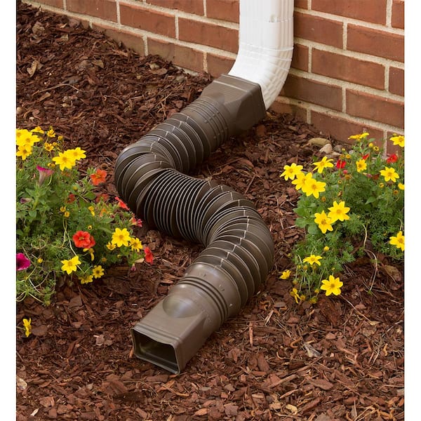 Flex A Spout 55 in. Brown Vinyl Downspout Extension