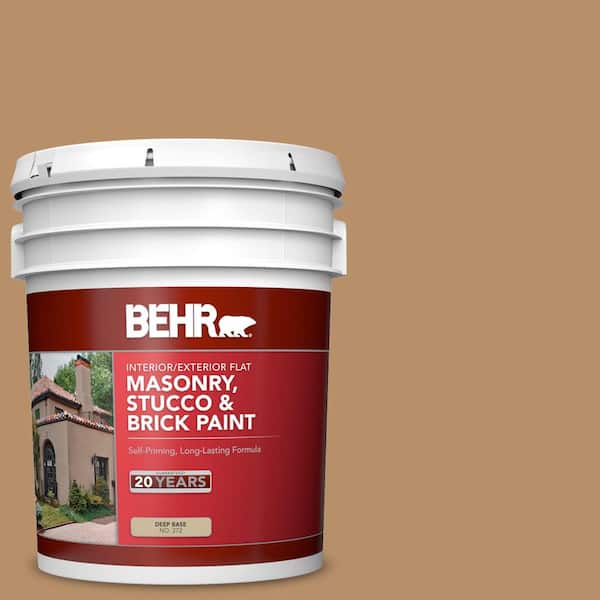 5 gal. #S260-5 Almond Roca Flat Interior/Exterior Masonry, Stucco and Brick Paint