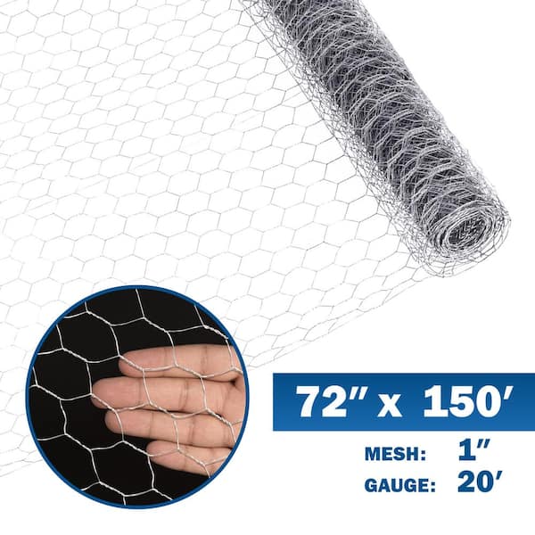 Poultry Netting 6 ft x 150 ft Chicken Wire Metal Mesh Fence Garden Plant Fencing 