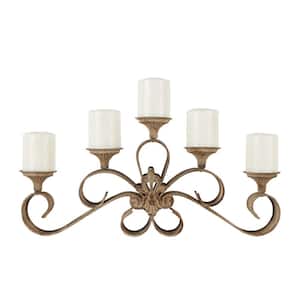11 in. Gray Metal Candelabra with 5 Candle Capacity