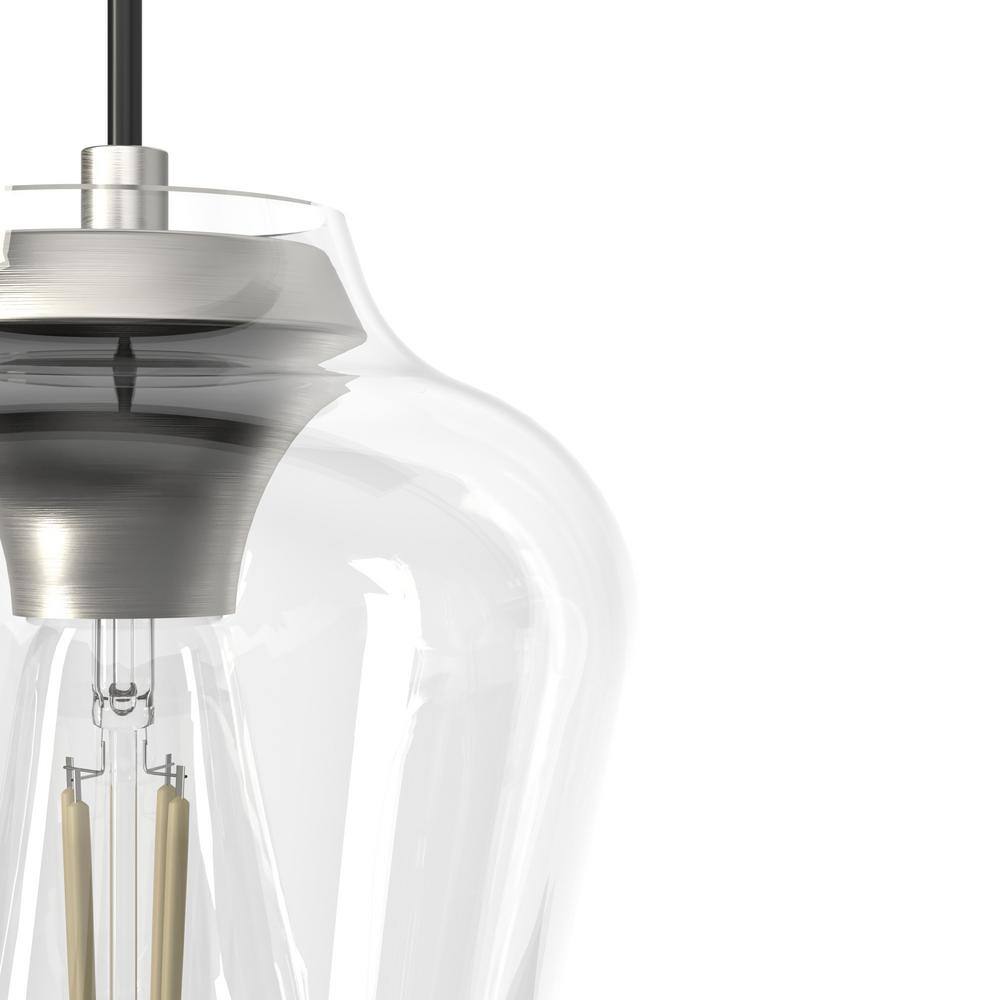 Hunter Vidria Brushed Nickel 3-Light Cluster Pendant Fixture