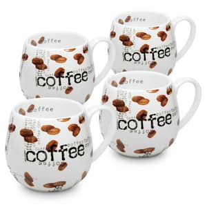 Konitz 4-Piece Coffee Collage Porcelain Snuggle Mug Set
