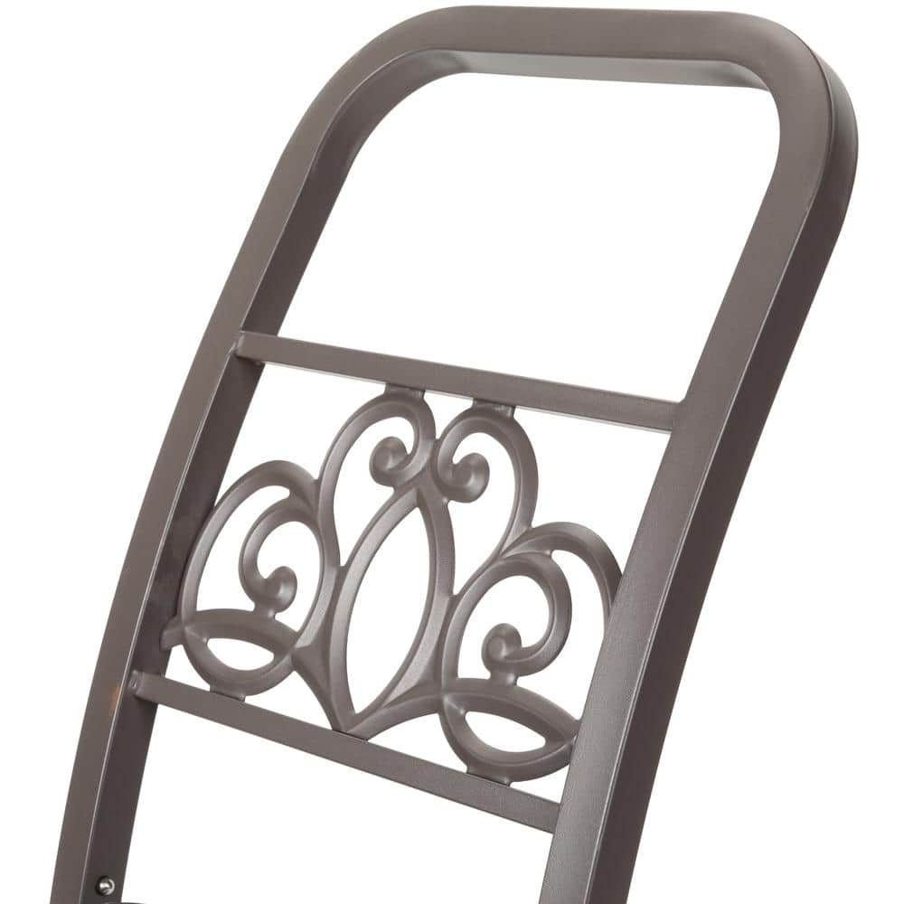 Gray Decorative Metal 2-Wheel Hose Reel Cart with Manual Crank