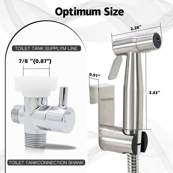 Stainless Steel Bidet Sprayer For Toilet – Handheld Cloth Diaper Sprayer & Bathroom Jet Kit, 47" Hose, 304 Steel, Brushed Black, Multi-Purpose (Pet Bathing, Feminine Hygiene, Cleaning)
