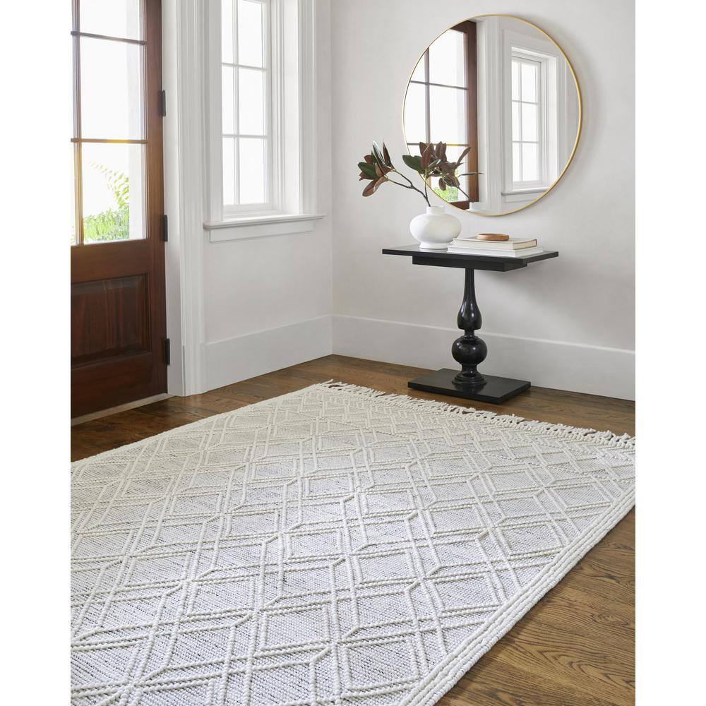Staveley Ivory Flat Woven Wool 8' x 10' Area Rug
