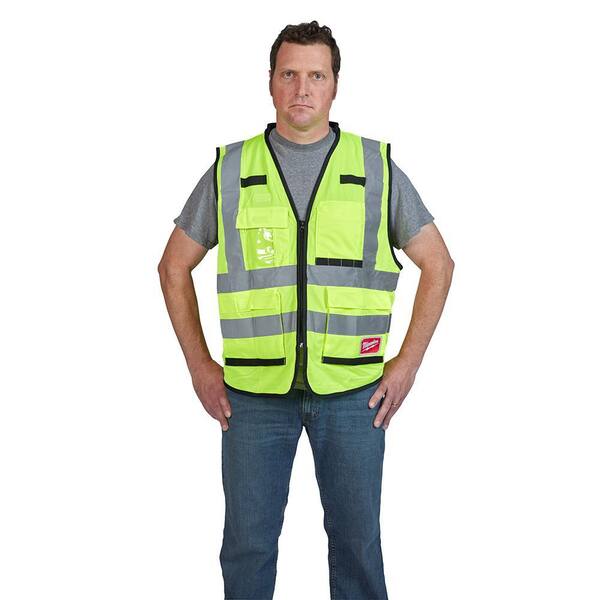 Milwaukee Performance 4X-Large/5X-Large Yellow Class 2-High Visibility  Safety Vest with 15-Pockets (4-Pack) 48-73-5044X4 - The Home Depot