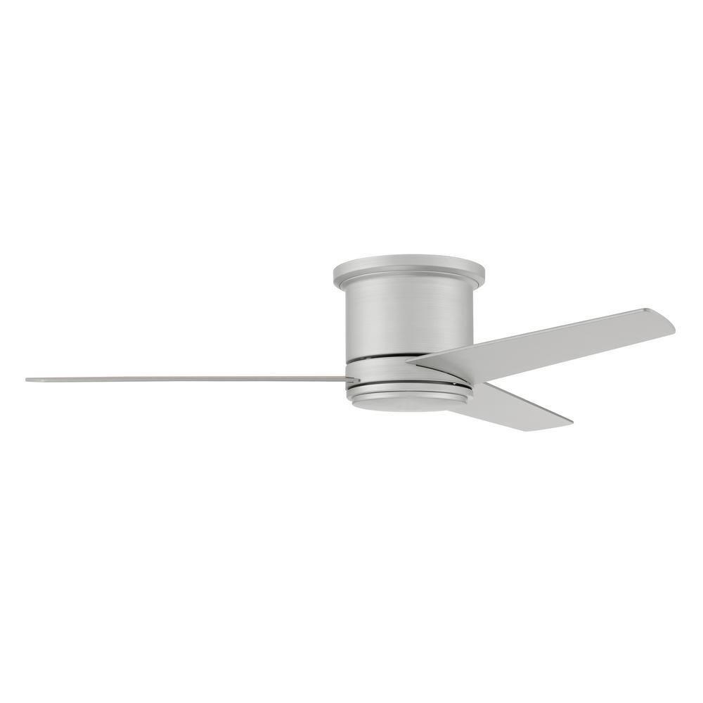 Cole 52'' Painted Nickel Flush Mount Ceiling Fan with LED Light