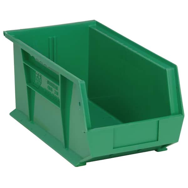 QUANTUM STORAGE SYSTEMS Ultra Series 7.38 qt. Stack and Hang Bin in Green (12-Pack)