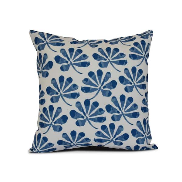 Unbranded Ina Floral Print Throw Pillow in Blue