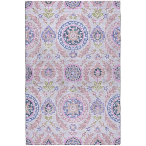 Dream Shag Premium Machine Washable Abstract ADS751 Blush 9 ft. x 12 ft. Area Rug