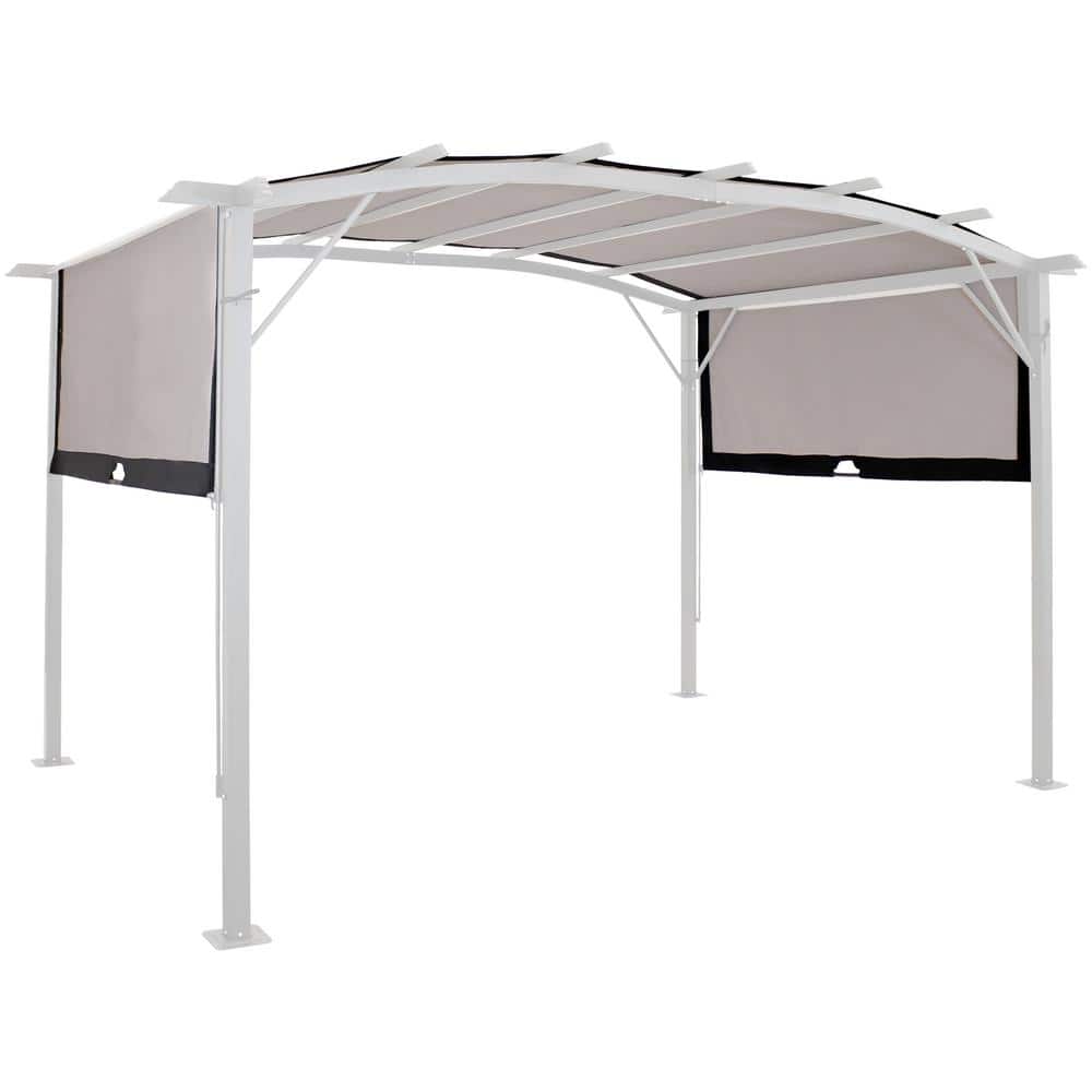 Gray 9x12 Foot Polyester Retractable Pergola Canopy Shade