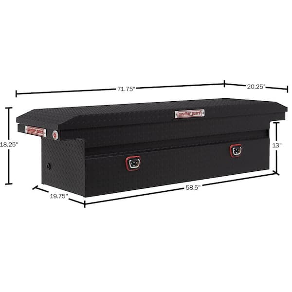 Weather Guard 71.5 in. Glossy Black Aluminum Full Size Crossbed Truck Tool Box