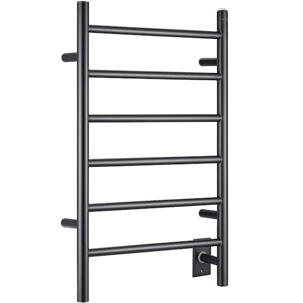 Ancona Comfort 6 Wall Mount Plug-In and Hardwire Towel Warmer with Wall Timer in Matte Black