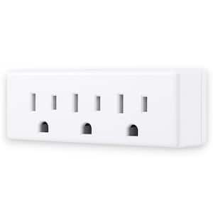 15 Amp, Wall Tap Grounded Outlet Splitter with 3-Prong Outlet, UL Listed in White (3-Pack)