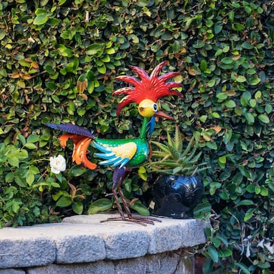 Metal Dog Garden Patio Ornament Statue Multicoloured Outdoor Indoor Decor Gift
