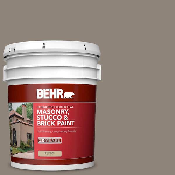 BEHR 5 gal. #N200-5 Woodcraft Flat Interior/Exterior Masonry, Stucco and Brick Paint