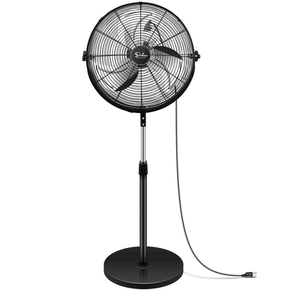 Aoibox AdjustableHeight Black 18 in. Pedestal Standing Fan, High