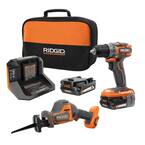 18V SubCompact Brushless Cordless 1/2 in. Drill/Driver Kit w/ (2) Batteries, Charger, Bag & One Handed Reciprocating Saw