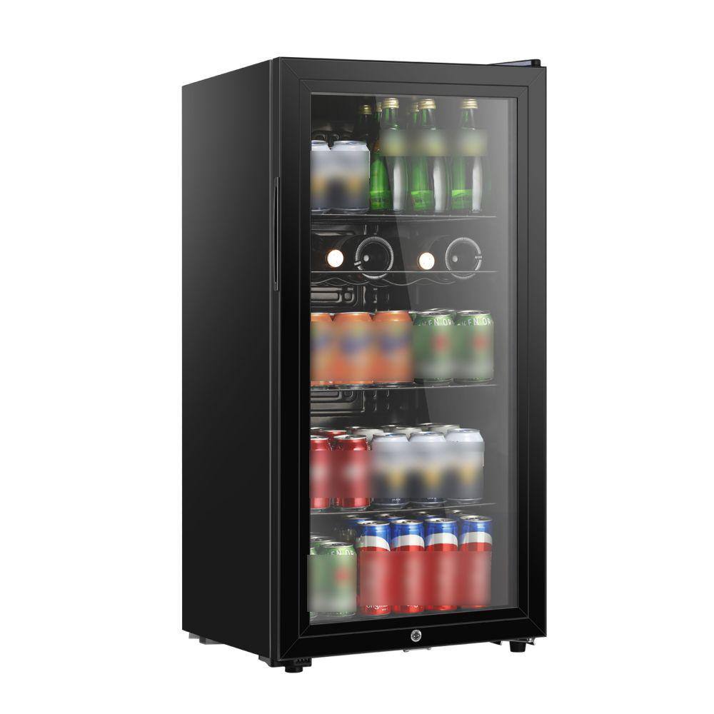 HAILANG 19.65 in. 4.4 cu.ft. Mini Refrigerator in Black with Freezer, 5-Settings Temperature Adjustable