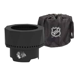 The Ridge NHL 15.7 in. x 12.5 in. Round Steel Wood Pellet Portable Fire Pit - Chicago Blackhawks