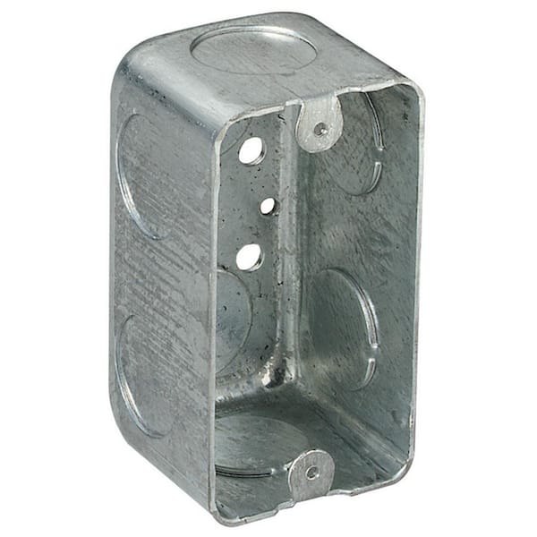 Steel City 4 in. 2 1/8 in. 2 1/8 in. 14.5 cu. in. New Work Handy/Utility  Metal Electrical Box 3/4 in. Knockouts 1-Gang 58371.75 - The Home Depot