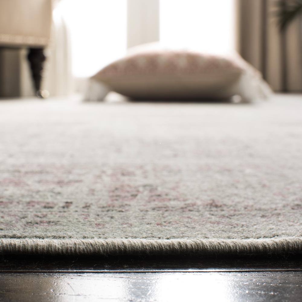 Spruce and Ivory Floral Viscose Runner Rug, 2'2" x 12'