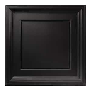23.75in. x 23.75 in. Icon Coffer Lay In Vinyl Black Ceiling Panel (Case of 12)
