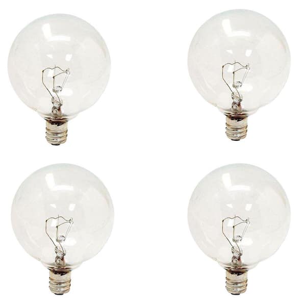 GE 25-Watt Incandescent G16.5 Globe Candelabra Base Clear Light Bulb (4-Pack)
