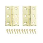 2 in. x 1-3/16 in. Bright Brass Middle Hinges