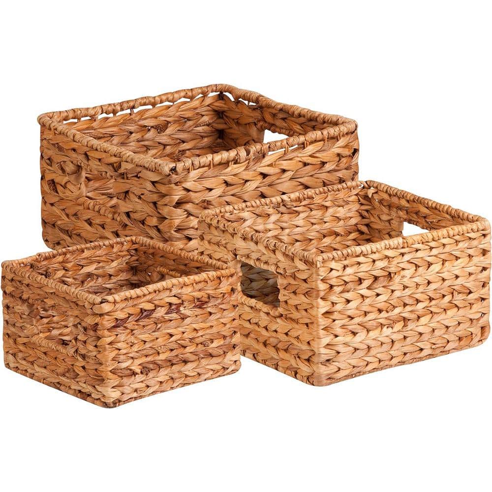 3-Pack Natural Nesting Banana Leaf Baskets, Multisize